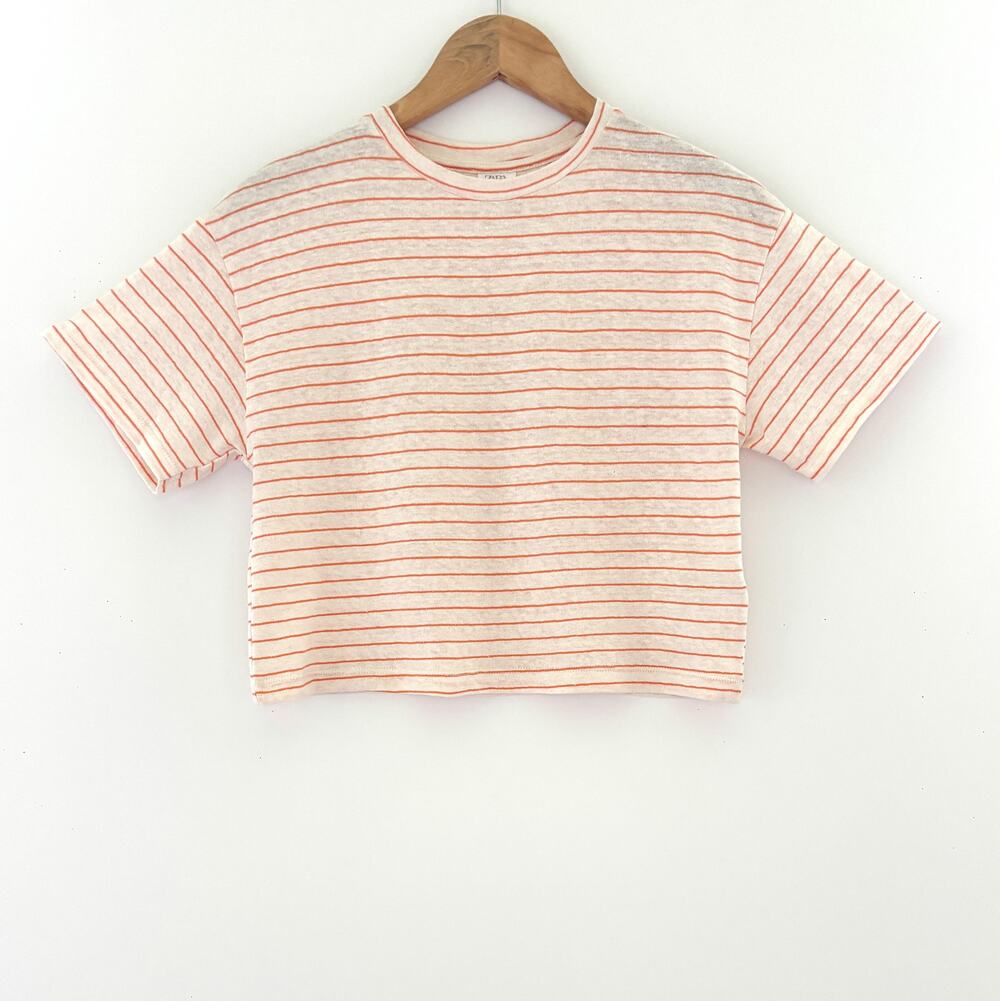 Zara, Orange and White Girls Tee, Size 9/10